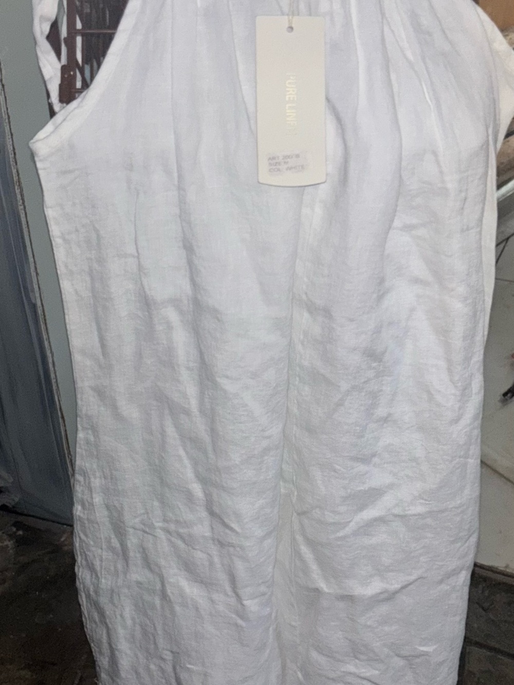 White Linen Sleeveless Maxi Dress